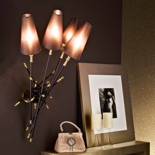 Exclusive Italian Bronze Lacquered Wall Lamp