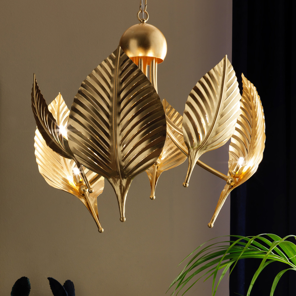 Exclusive Italian Palm Leaf Designer Chandelier