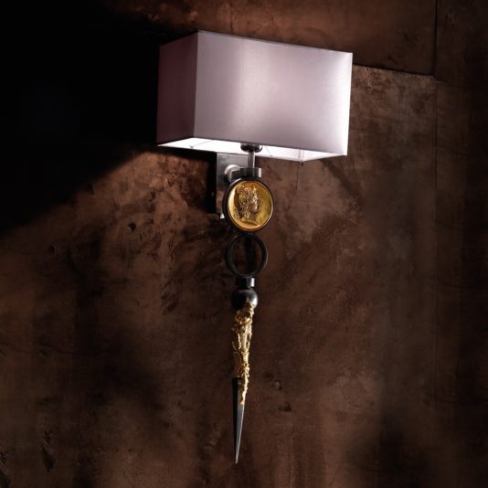 Exclusive Italian Pewter Wall Lamp