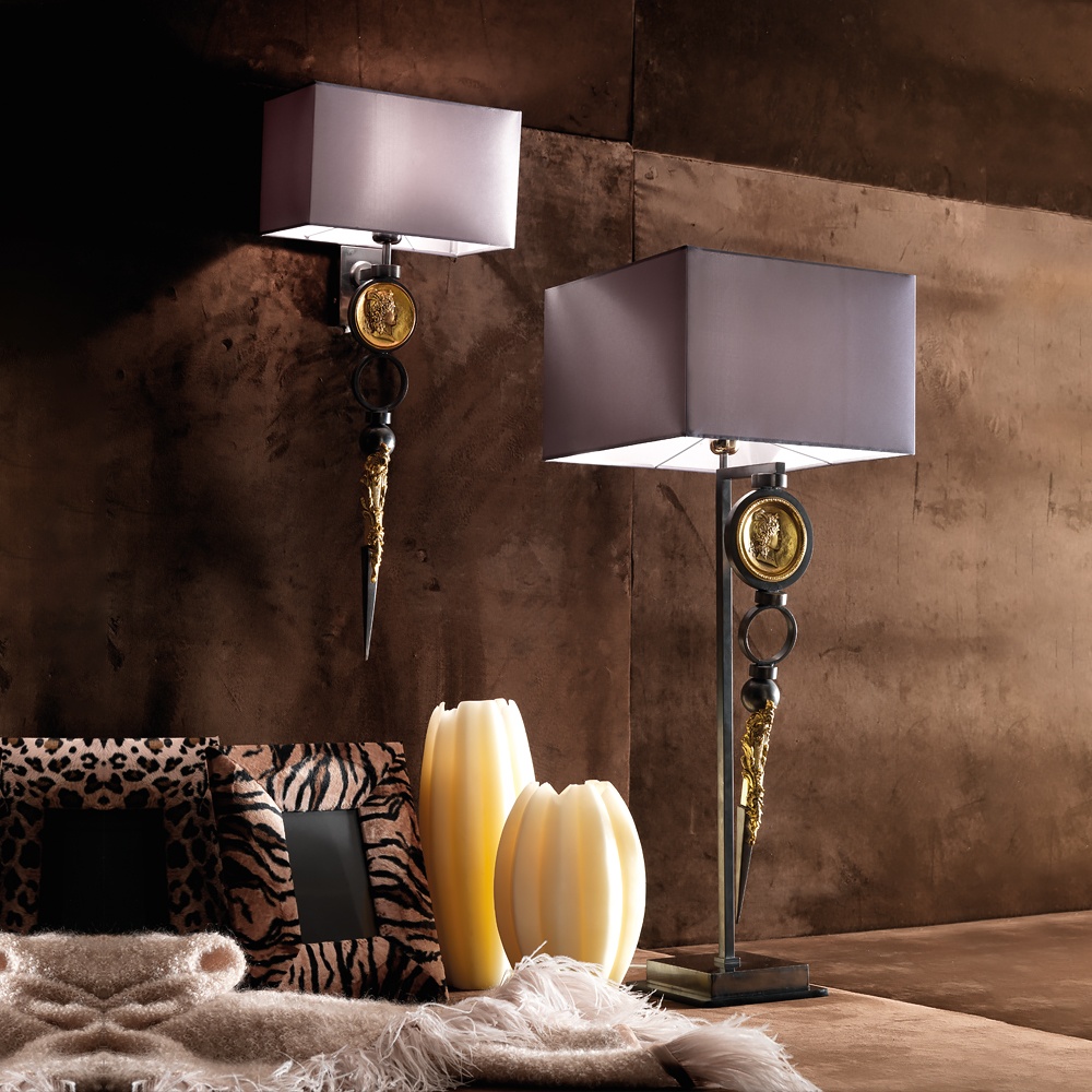 Exclusive Italian Pewter Table Lamp