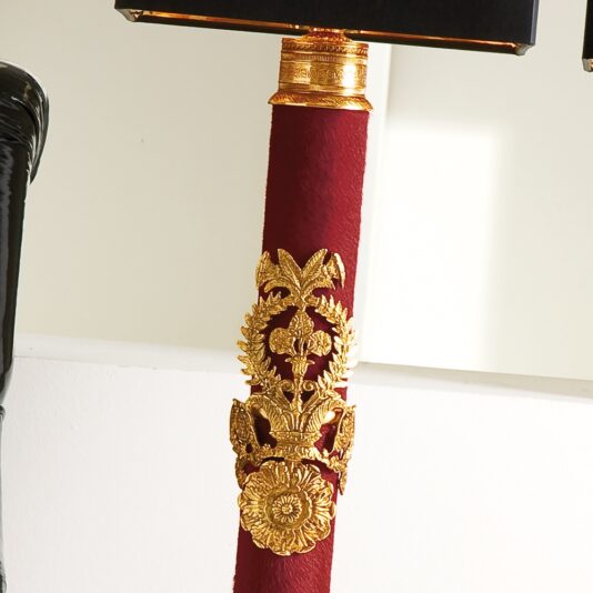 Exclusive Italian Red Hide Table Lamp Exclusive Italian Red Hide Table Lamp