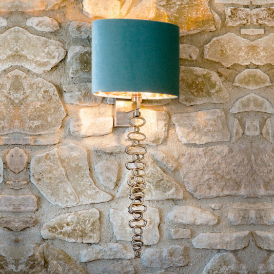 Exclusive Italian Long Pewter Wall Lamp