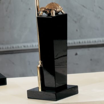 Exclusive Lacquered Bronze Black Table Lamp