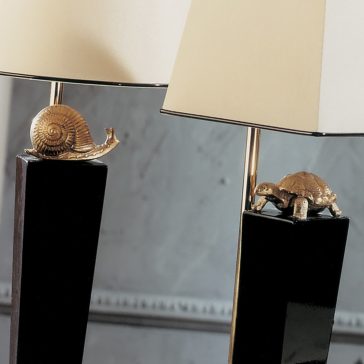 Exclusive Lacquered Bronze Black Table Lamp