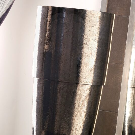 Exclusive Large Platinum Plated Majolica Vase