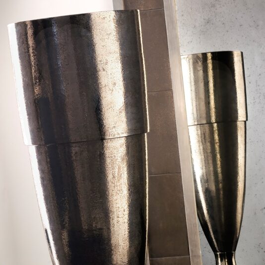 Exclusive Large Platinum Plated Majolica Vase