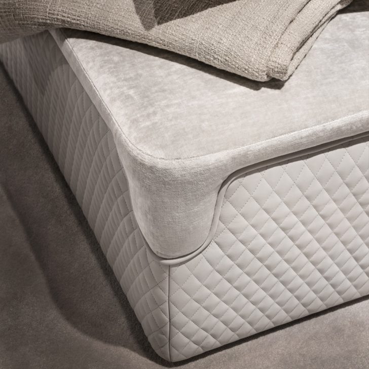Exclusive Modern Italian Leather And Velvet Bed