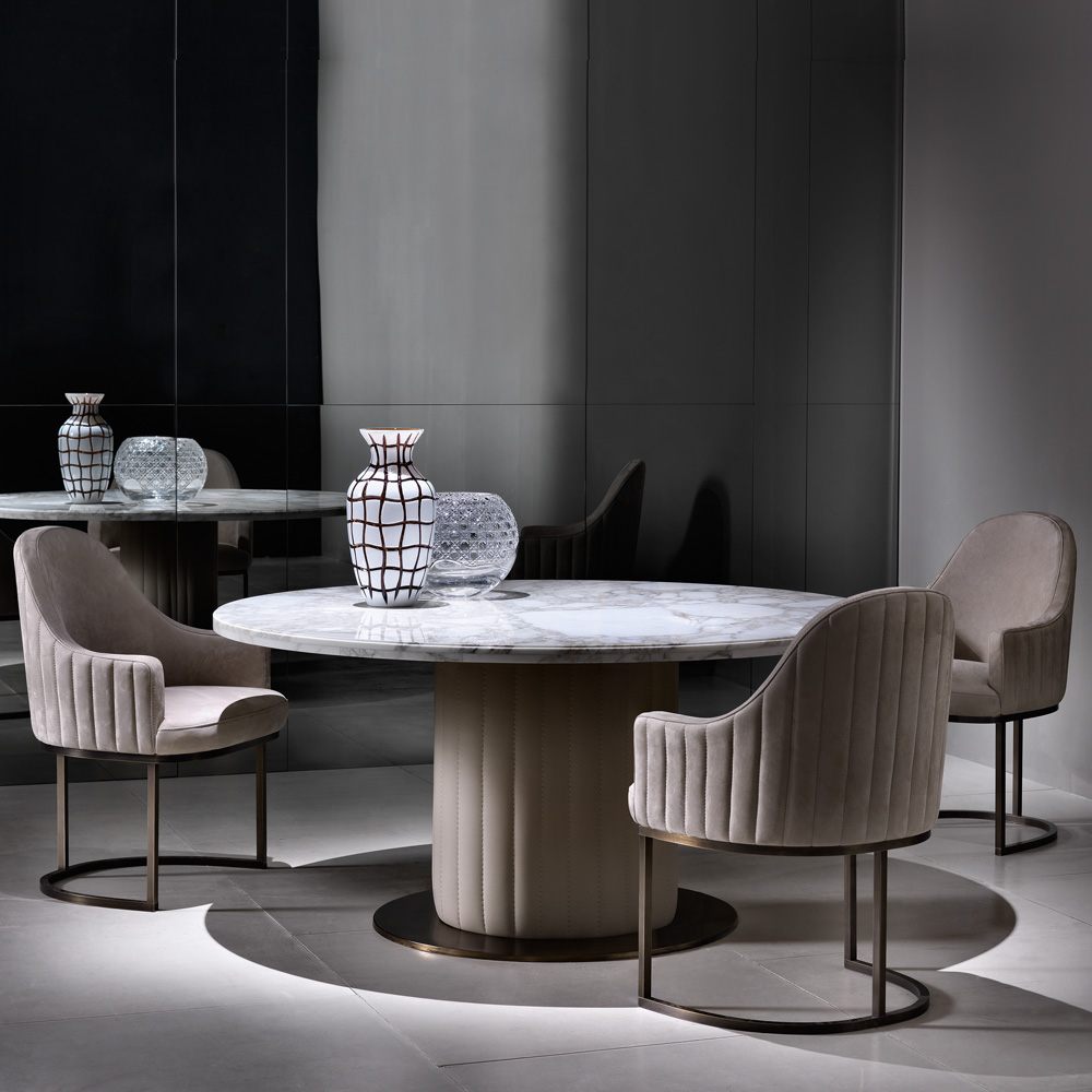 Exclusive Modern Italian Nubuck Leather Dining Chair