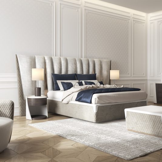 Exclusive Modern Italian Upholstered Leather Bed