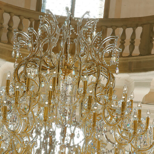 Extremely Large Classic Gold Swarovski Crystal Chandelier