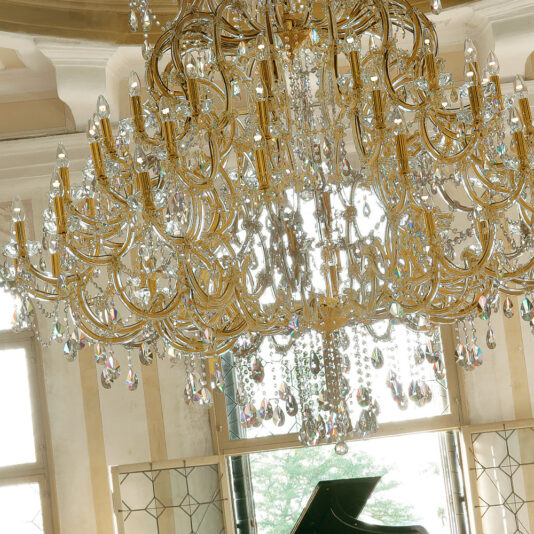 Extremely Large Classic Gold Swarovski Crystal Chandelier