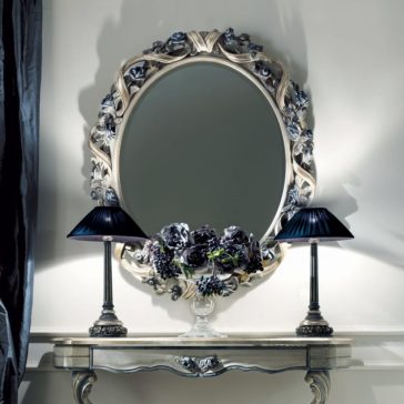 French Rose And Ribbon Oval Wall Mirror French Rose And Ribbon Oval Wall Mirror