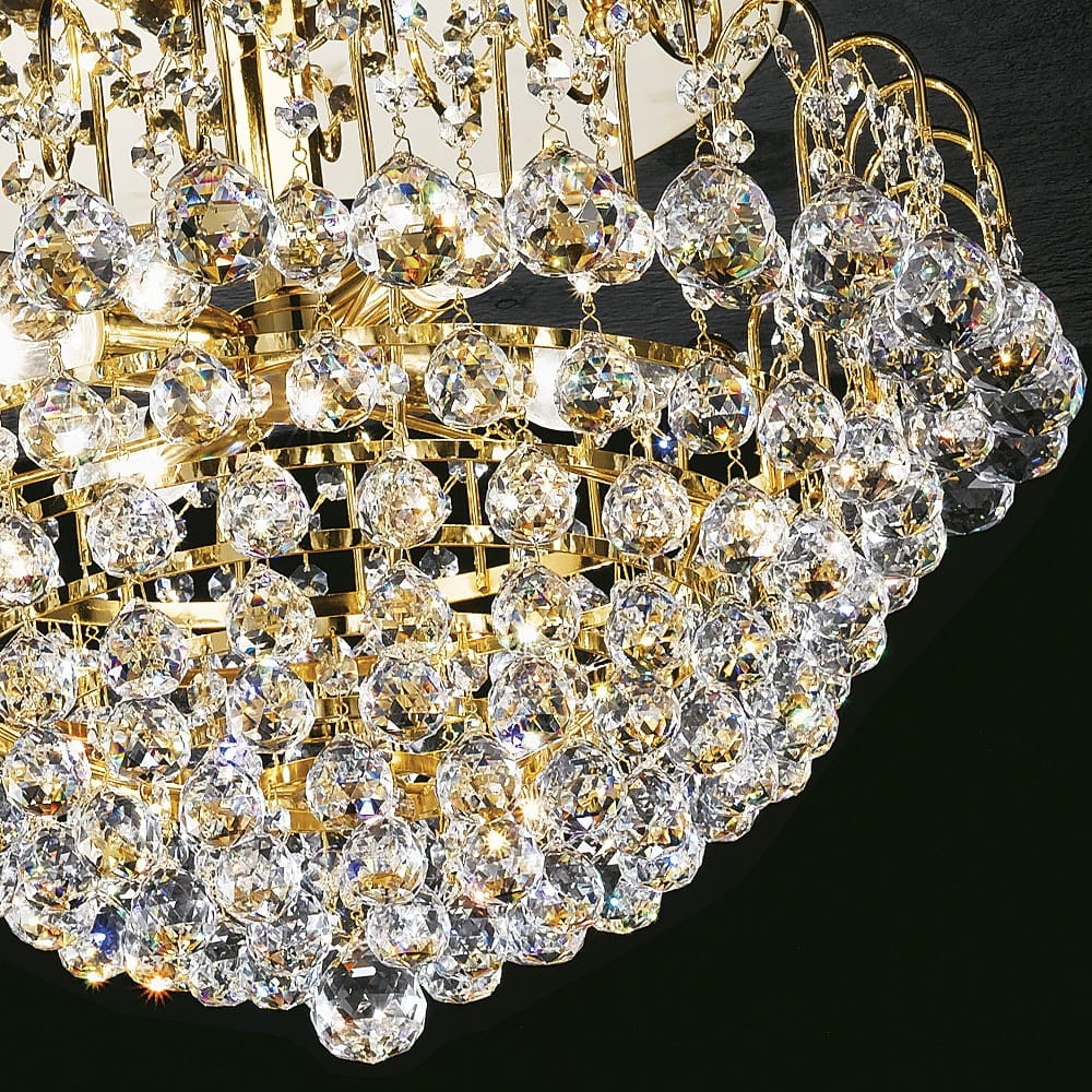 Glamorous Gold Crystal Ceiling Light
