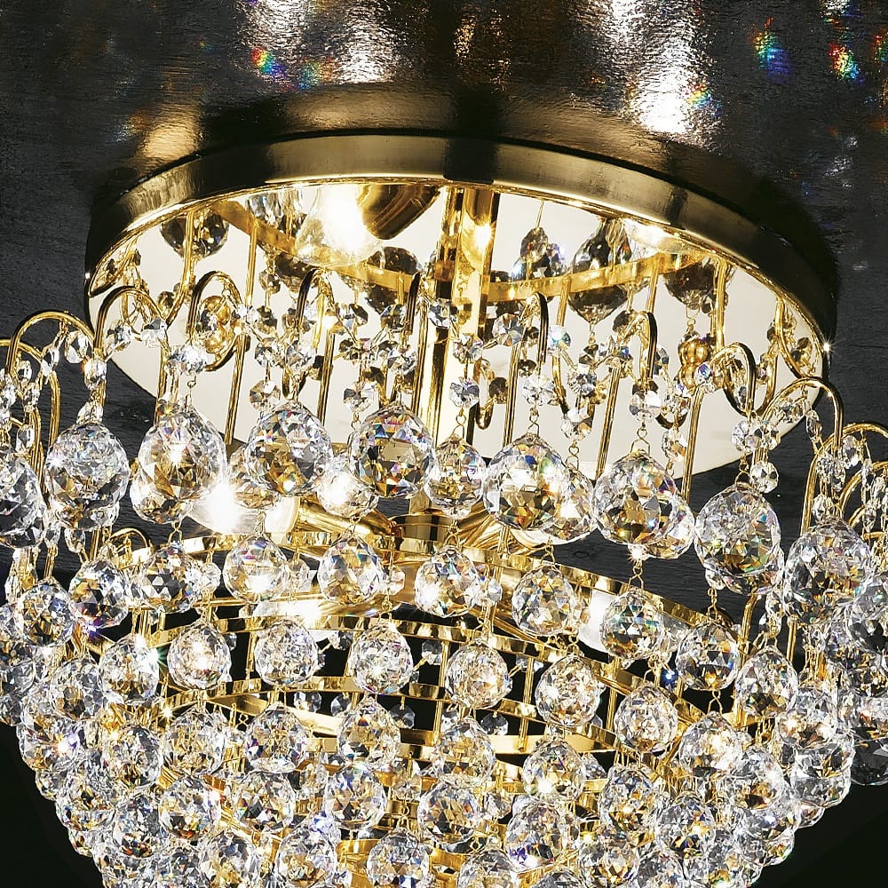 Glamorous Gold Crystal Ceiling Light