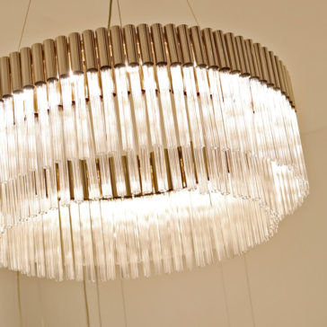 High End 24 Carat Gold Plated Tubular Designer Chandelier High End 24 Carat Gold Plated Tubular Designer Chandelier