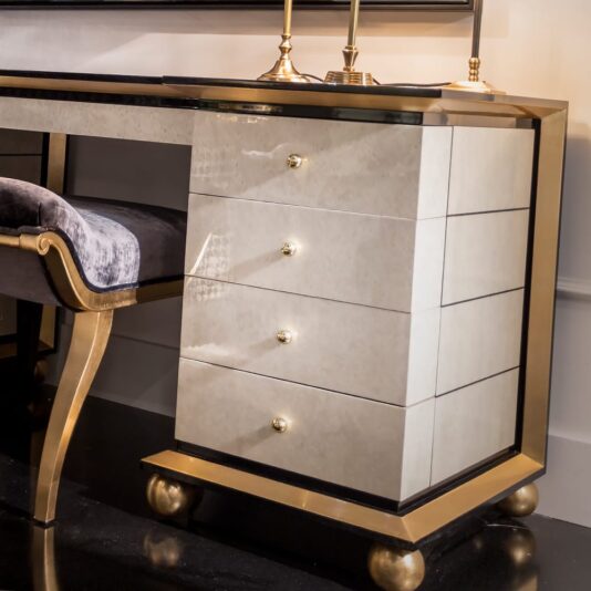 High End Bird's Eye Maple Writing Desk-Vanity Set High End Bird's Eye Maple Writing Desk-Vanity Set