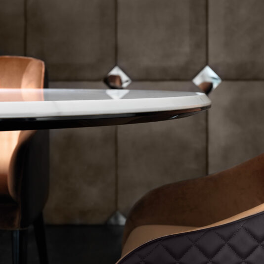 High End Contemporary Italian Designer Marble Dining Set