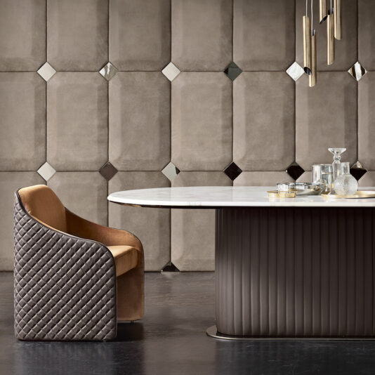 High End Contemporary Italian Designer Marble Dining Set