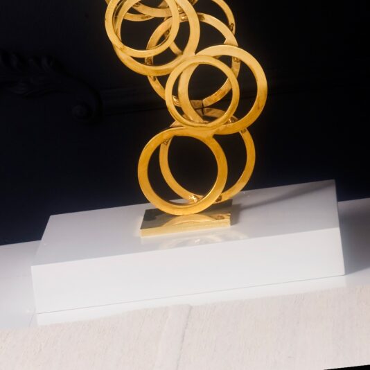 High End Contemporary Italian Gold Plated Console Table High End Contemporary Italian Gold Plated Console Table