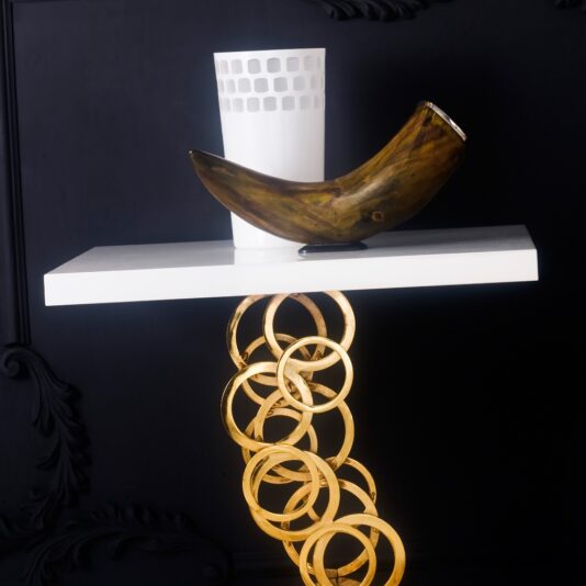 High End Contemporary Italian Gold Plated Console Table High End Contemporary Italian Gold Plated Console Table