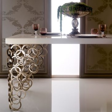 High End Contemporary Italian Silver Dining Table High End Contemporary Italian Silver Dining Table