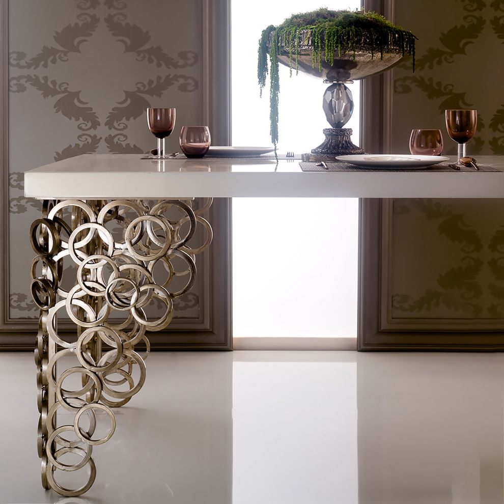 High End Contemporary Italian Silver Dining Table