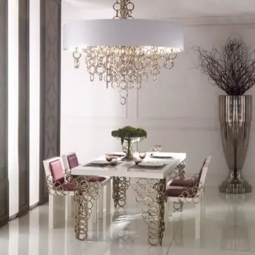 High End Contemporary Italian Silver Dining Table High End Contemporary Italian Silver Dining Table
