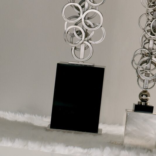 Large High End Contemporary Italian Silver Floor Lamp