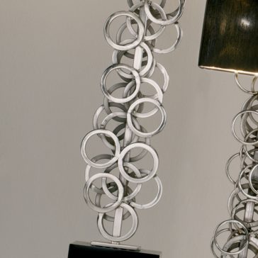 Large High End Contemporary Italian Silver Floor Lamp