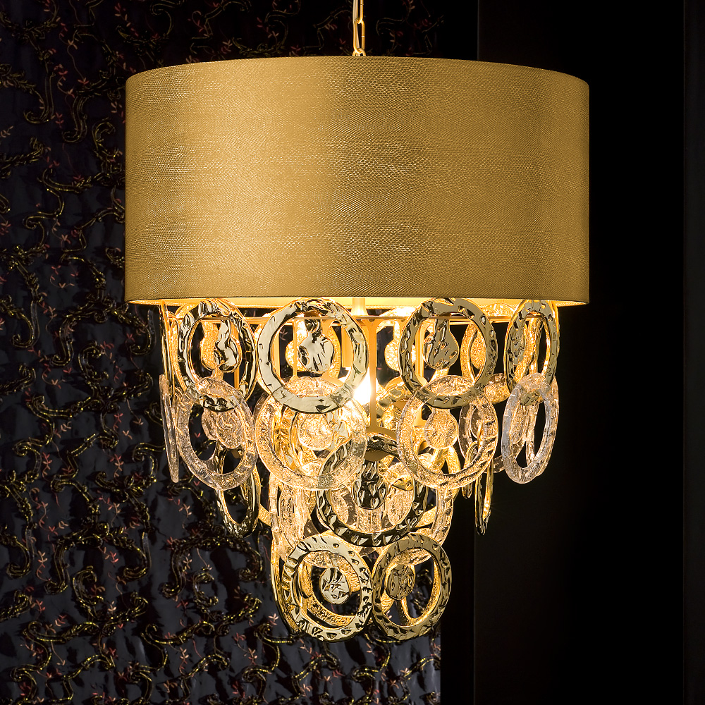 High End Gold Hand-made Glass Chandelier