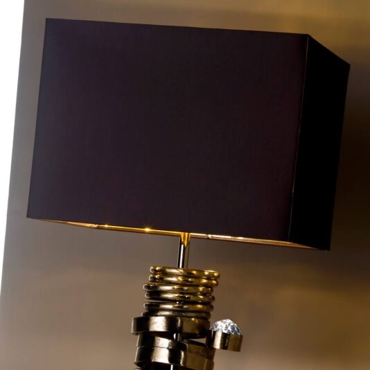 Large High End Handcrafted Contemporary Italian Chromed Iron Lamp