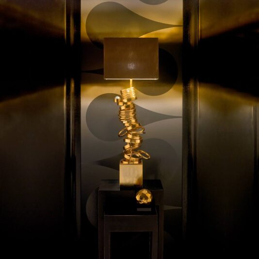 Large High End Handcrafted Contemporary Italian Gold Lamp Large High End Handcrafted Contemporary Italian Gold Lamp