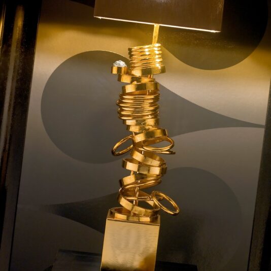 Large High End Handcrafted Contemporary Italian Gold Lamp Large High End Handcrafted Contemporary Italian Gold Lamp