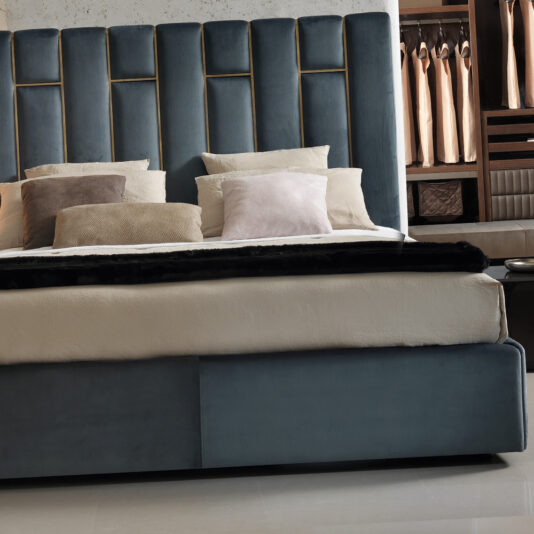 High End Italian Velvet Upholstered Designer Bed High End Italian Velvet Upholstered Designer Bed