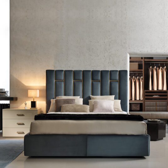 High End Italian Velvet Upholstered Designer Bed High End Italian Velvet Upholstered Designer Bed
