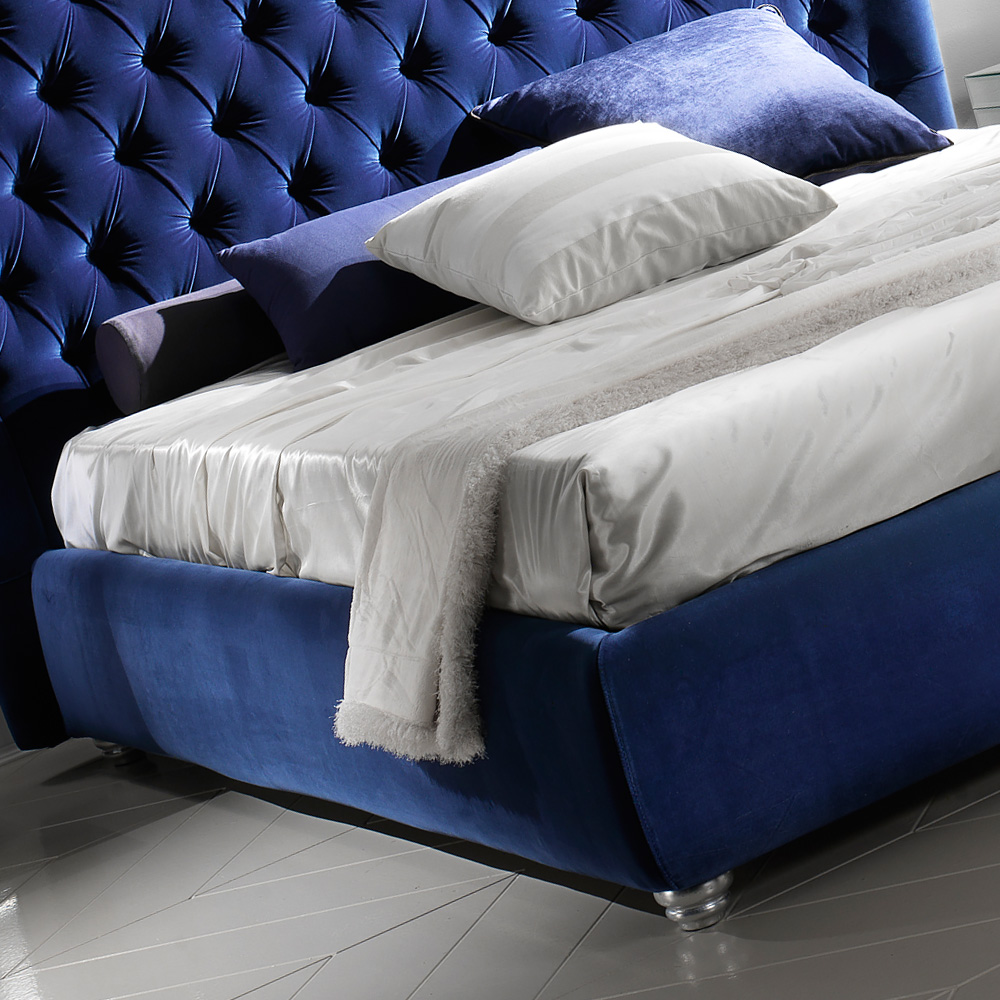High End Italian Velvet Winged Designer Bed