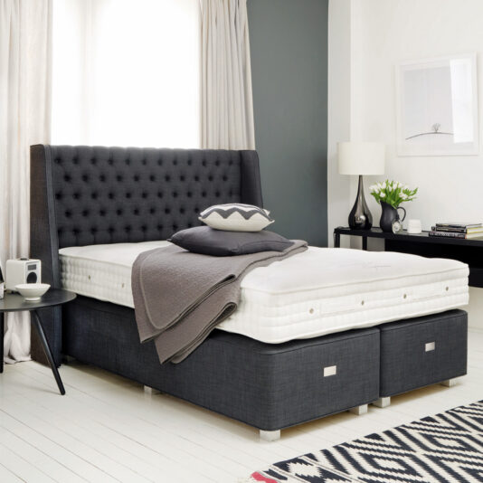 Hypnos Vienna Winged Button Upholstered Wide Headboard