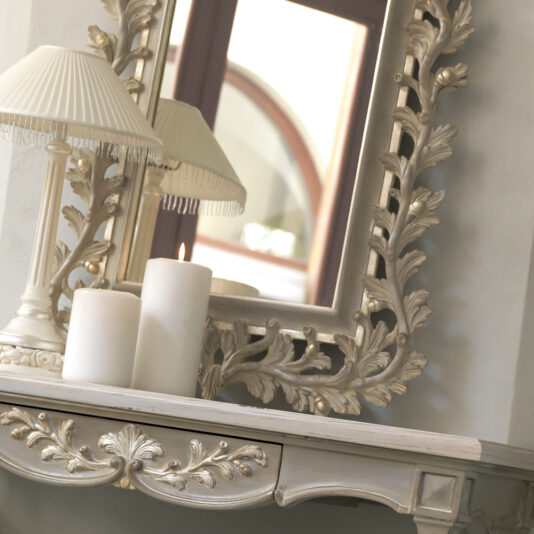Italian Antiqued Ash Grey And Silver Mirror Italian Antiqued Ash Grey And Silver Mirror
