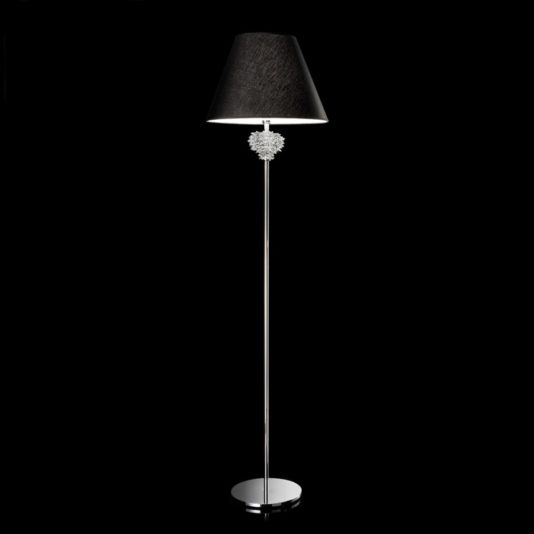 Italian Designer Chrome Murano Glass Floor Lamp