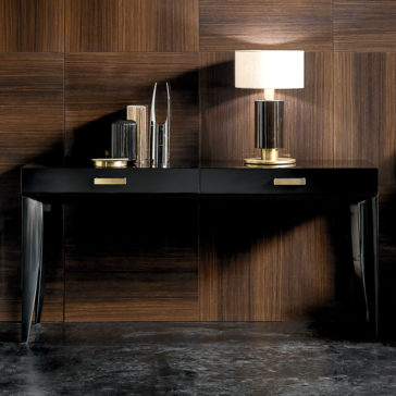 Italian Designer Ebony Veneer Console Table Italian Designer Ebony Veneer Console Table
