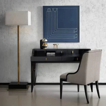 Italian Designer Ebony Veneer Writing Desk Italian Designer Ebony Veneer Writing Desk