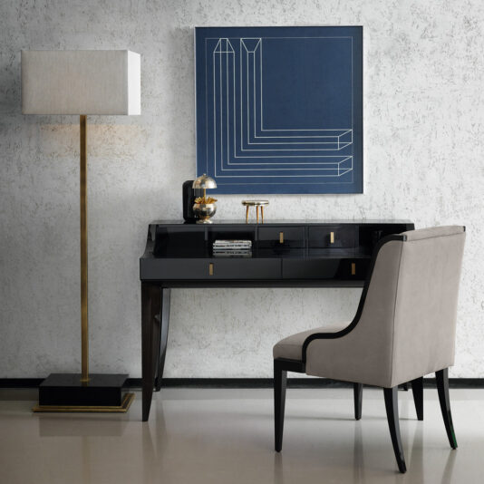 Italian Designer Ebony Veneer Writing Desk Italian Designer Ebony Veneer Writing Desk