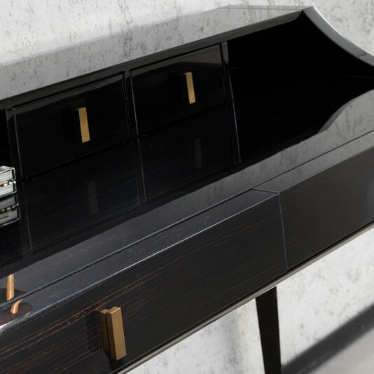 Italian Designer Ebony Veneer Writing Desk Italian Designer Ebony Veneer Writing Desk