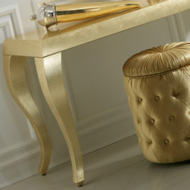 Italian Designer Gold Leaf Console Table