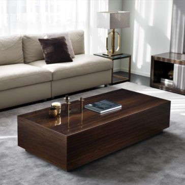 Italian Designer Walnut Veneer Box Coffee Table Italian Designer Walnut Veneer Box Coffee Table