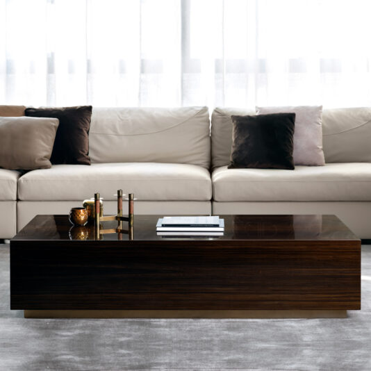 Italian Designer Walnut Veneer Box Coffee Table Italian Designer Walnut Veneer Box Coffee Table