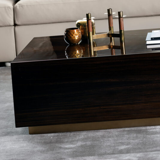 Italian Designer Walnut Veneer Box Coffee Table Italian Designer Walnut Veneer Box Coffee Table