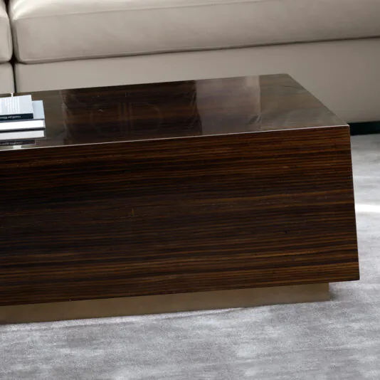 Italian Designer Walnut Veneer Storage Box Coffee Table Italian Designer Walnut Veneer Storage Box Coffee Table