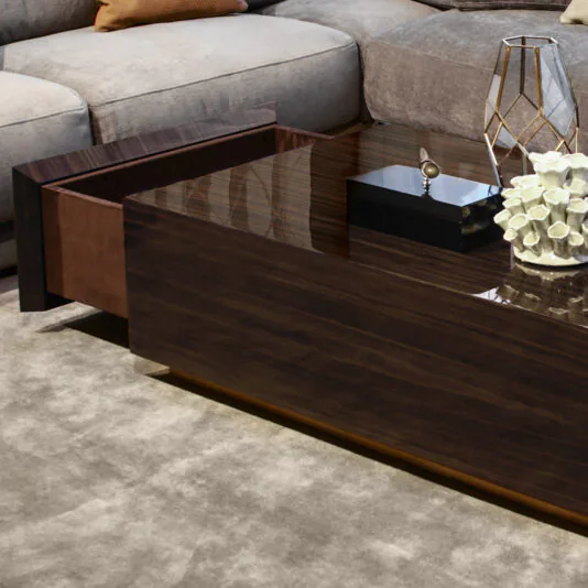 Italian Designer Walnut Veneer Storage Box Coffee Table Italian Designer Walnut Veneer Storage Box Coffee Table