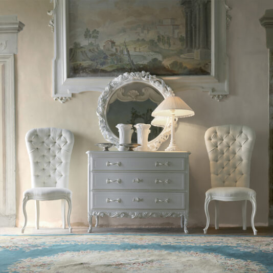 Italian Rose And Ribbon Reproduction White Wall Mirror Italian Rose and Ribbon Reproduction White Wall Mirror